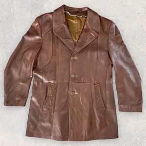 HONOR Vintage 1970s Brown Soft Leather Men’s Jacket